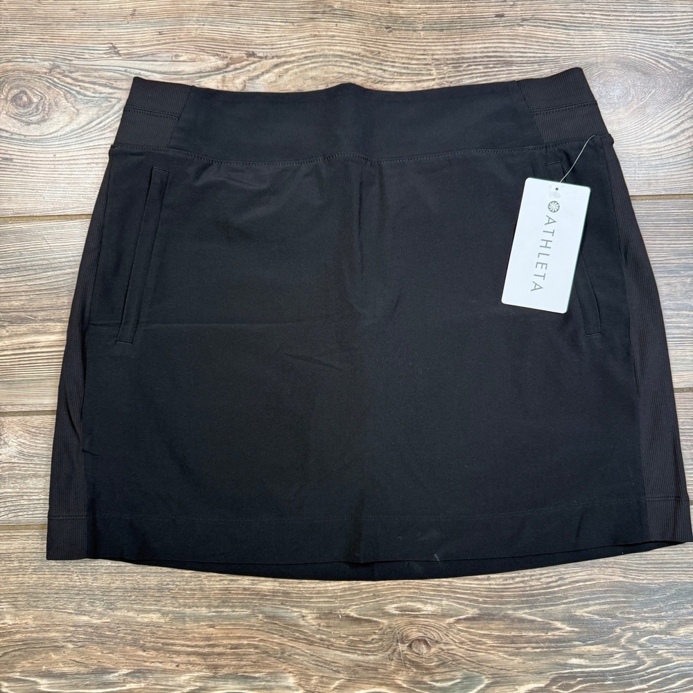Athleta Womens Size 14 Brooklyn Skort 16" Black Featherweight Stretch New